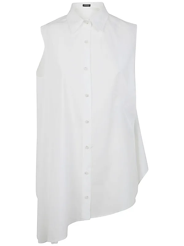 IONA ASYMMETRICAL OVERSIZED SHIRT LIGHT CRUMPLED COTTON WHITE made by Ann Demeulemeester