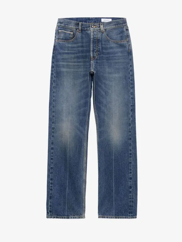 METAL SKULL PLAQUE STRAIGHT LEG JEANS made by Alexander McQueen