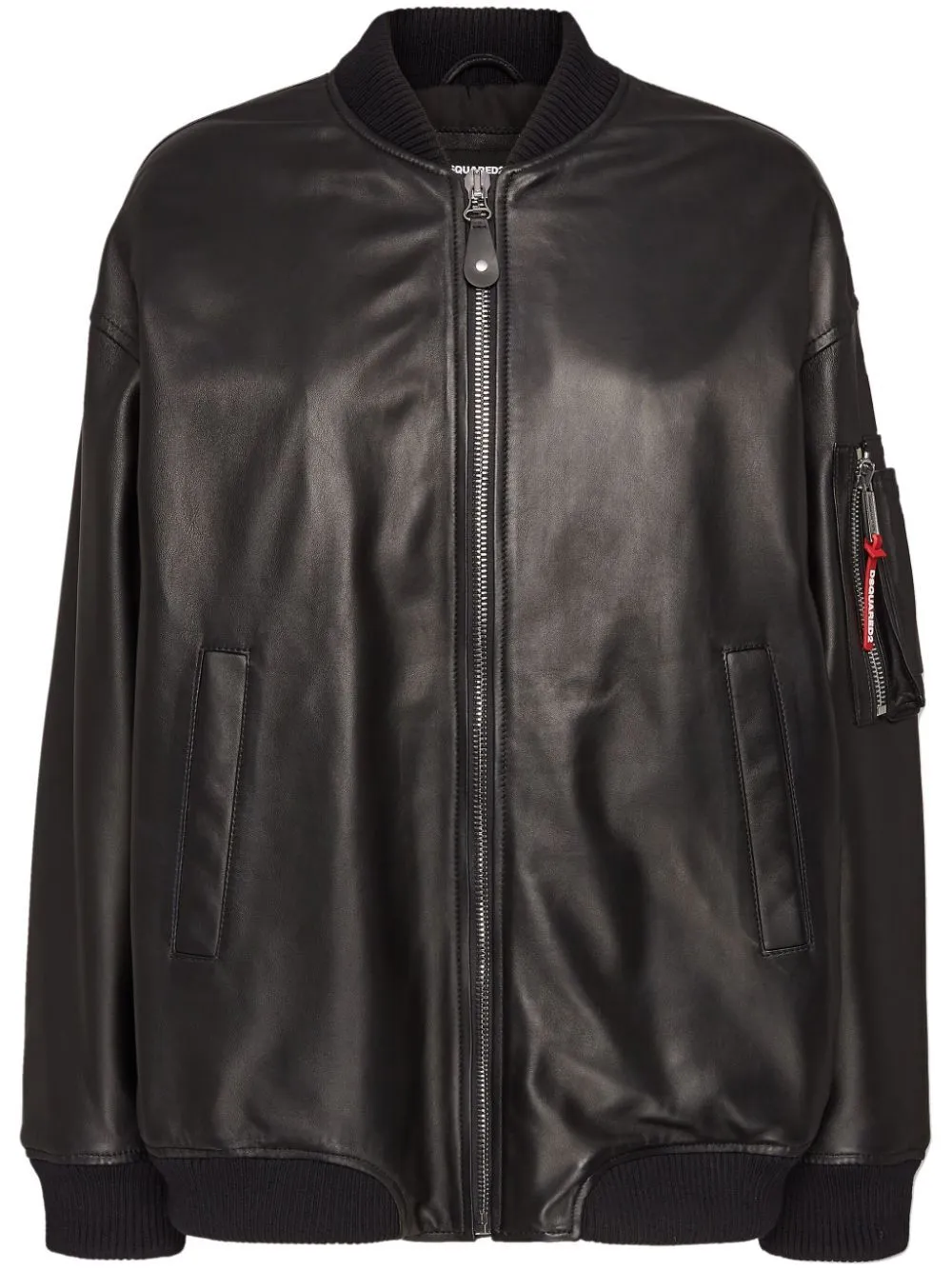 LEATHER OVERSIZE BOMBER sold by Lord & Taylor