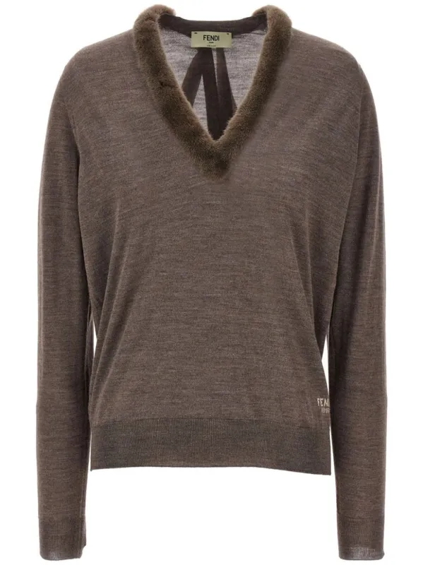 WOOL AND SILK V-NECK JUMPER sold by Lord & Taylor