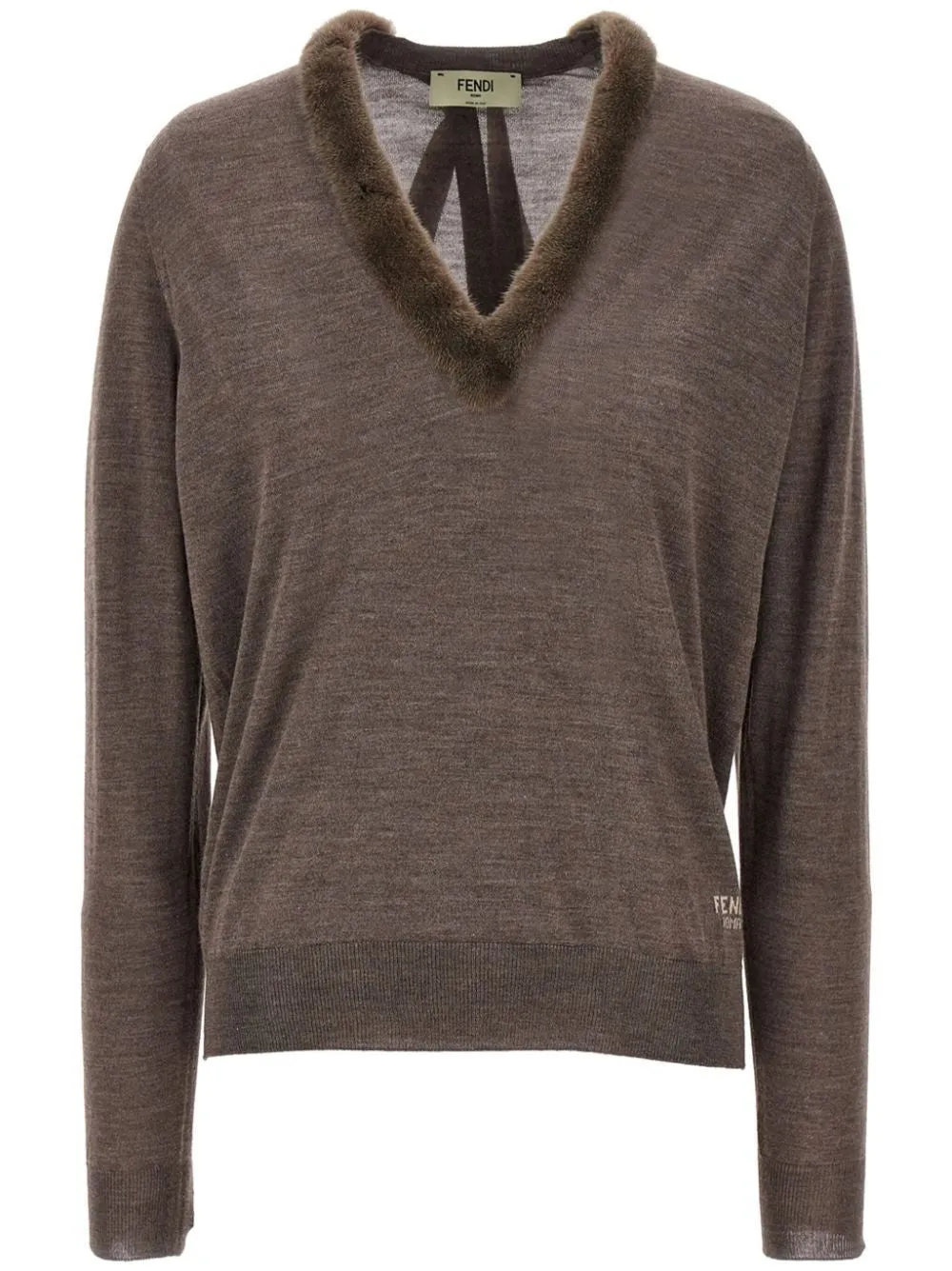 WOOL AND SILK V-NECK JUMPER sold by Lord & Taylor