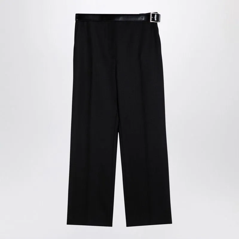 BLACK GABARDINE TROUSERS WITH BELT sold by Lord & Taylor