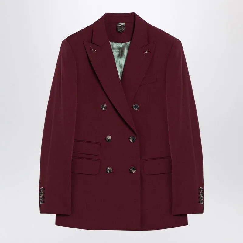 BORDEAUX DOUBLE-BREASTED JACKET IN WOOL sold by Lord & Taylor
