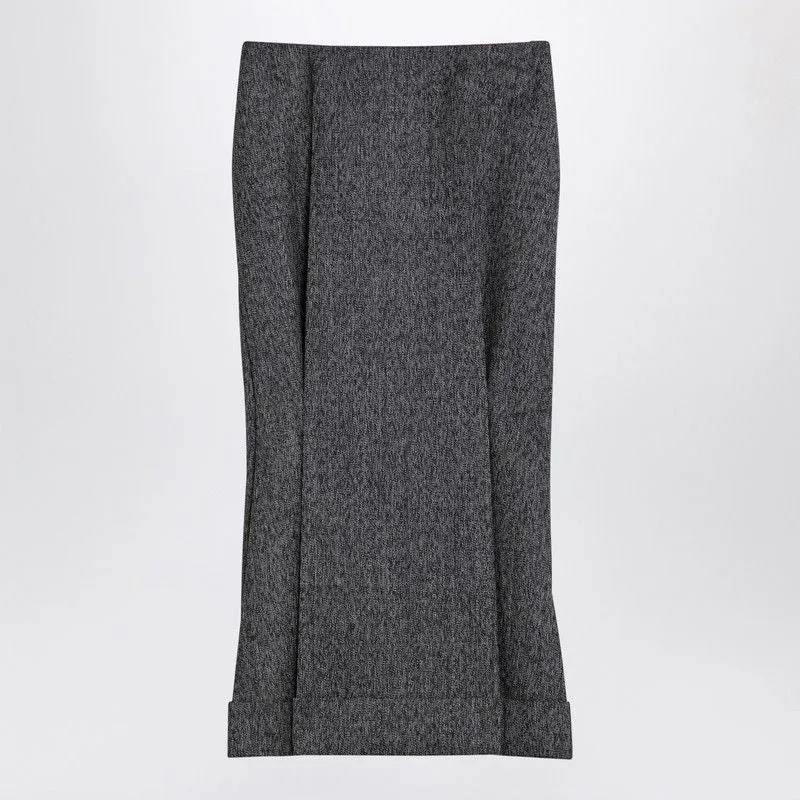 BLACK/WHITE WOOL WEAVE MIDI SKIRT sold by Lord & Taylor