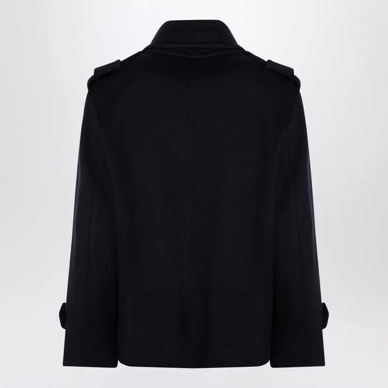 BLUE DOUBLE-BREASTED WOOL COAT sold by Lord & Taylor product image thumbnail 2