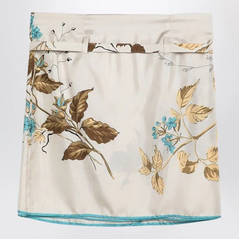 SAND-COLOURED MINI SKIRT WITH SILK PRINT sold by Lord & Taylor product image thumbnail 2