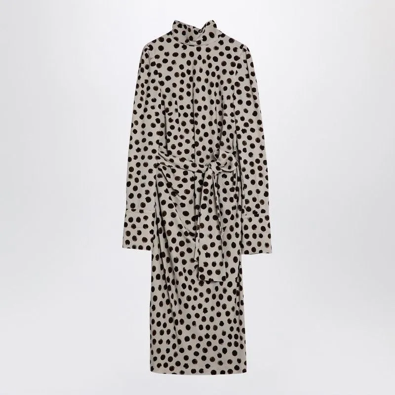 ÉCRU POLKA DOT DRESS WITH BOW sold by Lord & Taylor