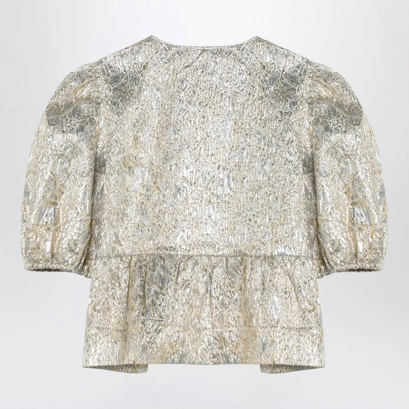 GOLD/SILVER BLOUSE WITH BOWS sold by Lord & Taylor product image thumbnail 2