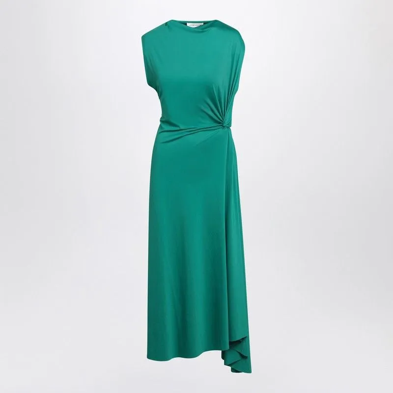 PEACOCK COLOURED DRESS WITH DRAPING sold by Lord & Taylor