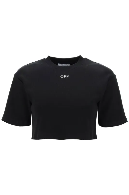 BLACK CROPPED T-SHIRT WITH LOGO sold by Lord & Taylor