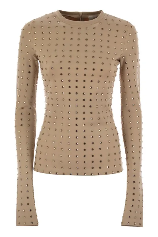 NEGUS - SCUBA JERSEY T-SHIRT WITH RHINESTONES sold by Lord & Taylor