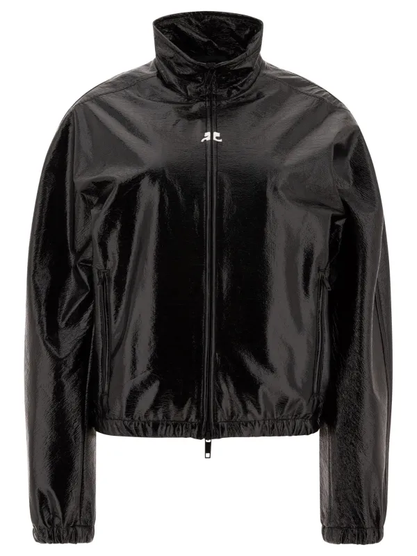 VINYL ZIP-UP JACKET WITH HIGH COLLAR made by Courreges