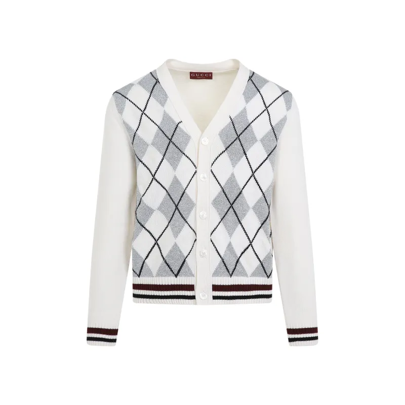 ARGYLE LUREX CARDIGAN sold by Lord & Taylor