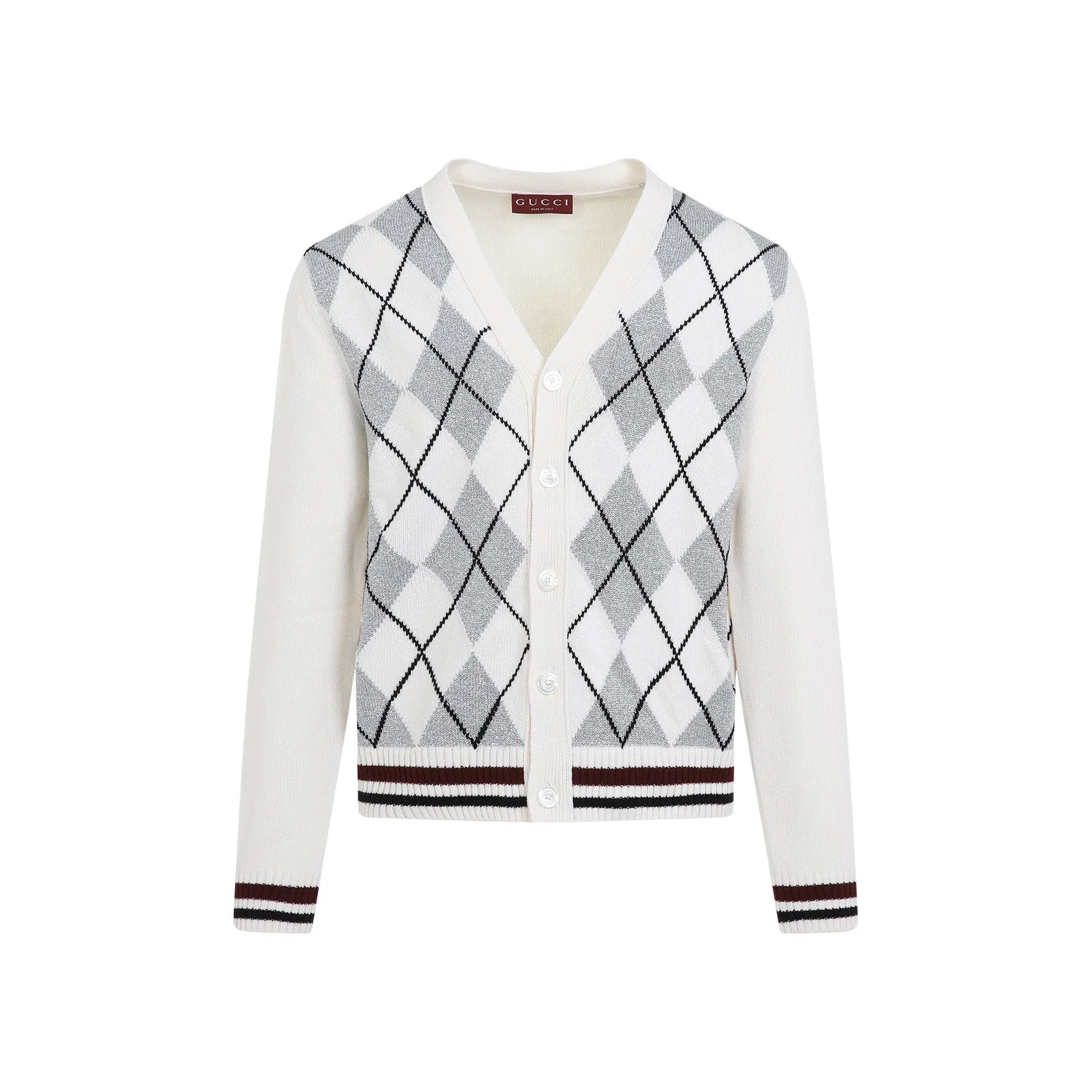 ARGYLE LUREX CARDIGAN sold by Lord & Taylor