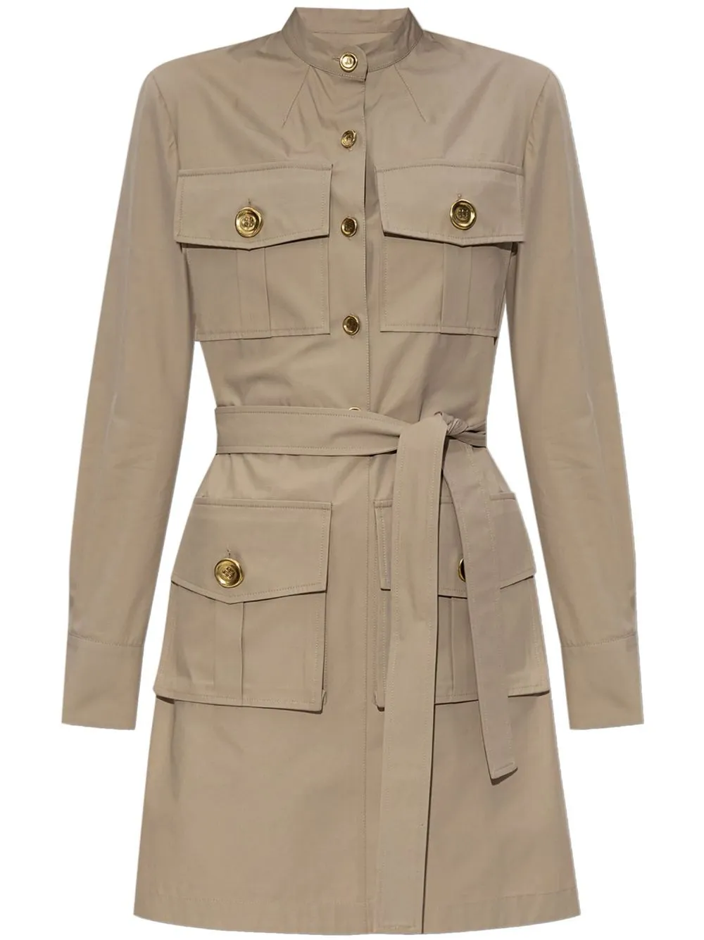 CAMEL MILITARY DRESS WITH GOLDEN BUTTONS sold by Lord & Taylor