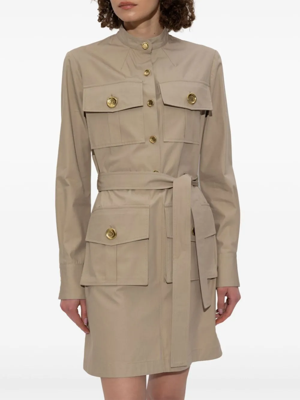 CAMEL MILITARY DRESS WITH GOLDEN BUTTONS sold by Lord & Taylor product image thumbnail 3