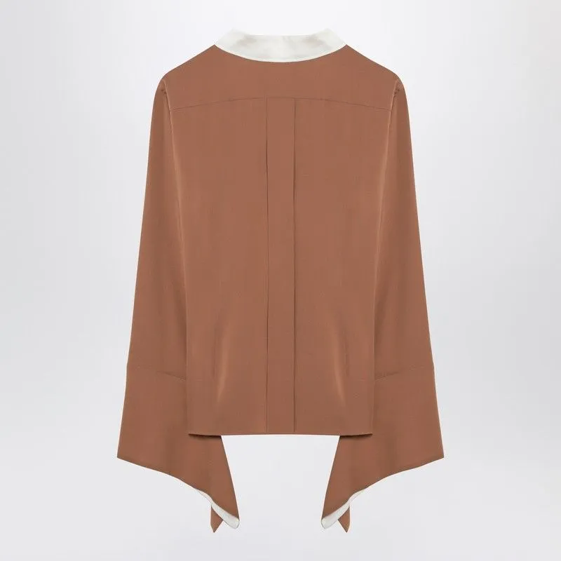 CAMEL SILK COLOUR-BLOCK SHIRT sold by Lord & Taylor product image thumbnail 2