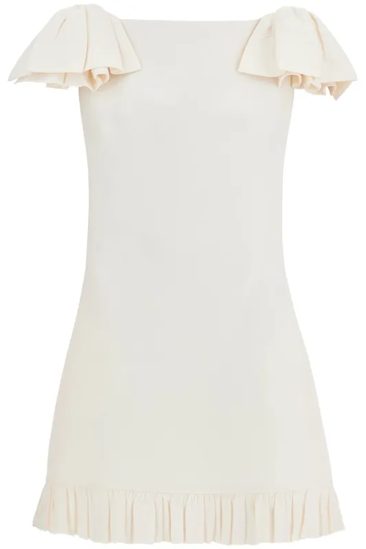 NATURAL CREPE DRESS WITH PLEATED HEM sold by Lord & Taylor