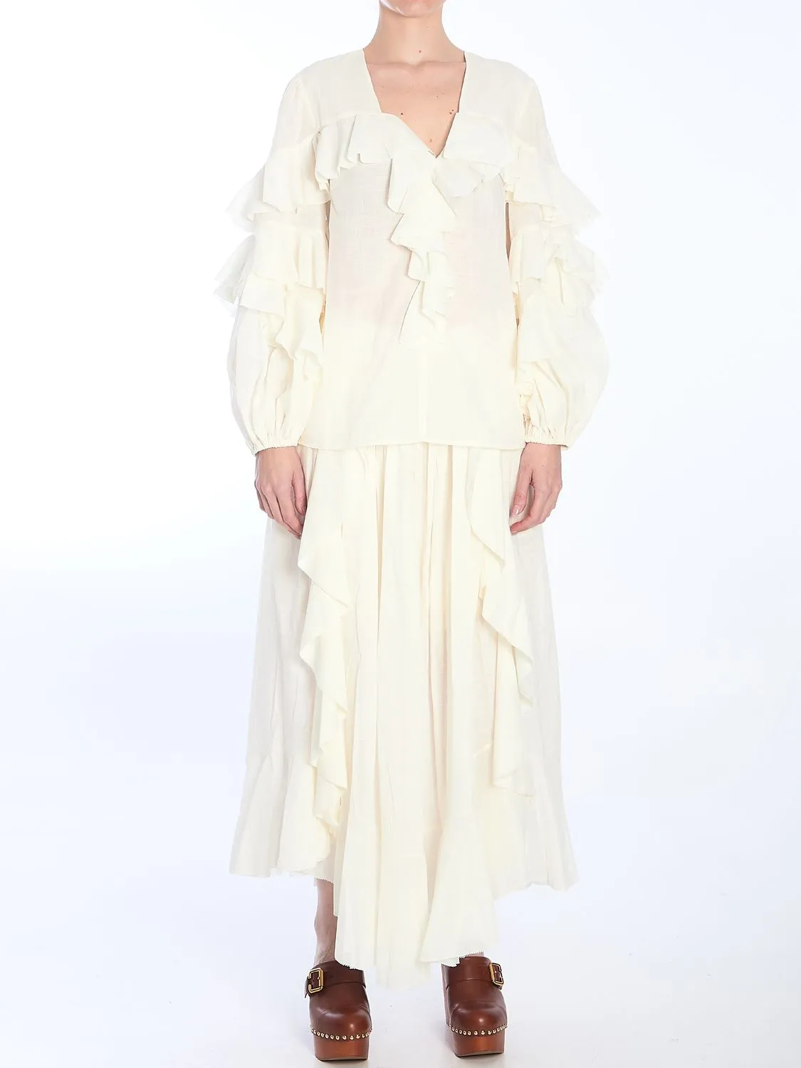 IVORY MAXI SKIRT sold by Lord & Taylor product image thumbnail 5