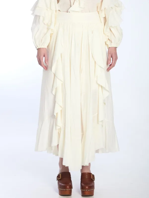 IVORY MAXI SKIRT made by Zimmermann