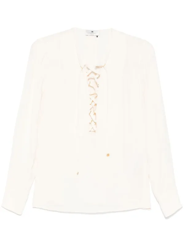 LACE UP GEORGETTE BLOUSE sold by Lord & Taylor