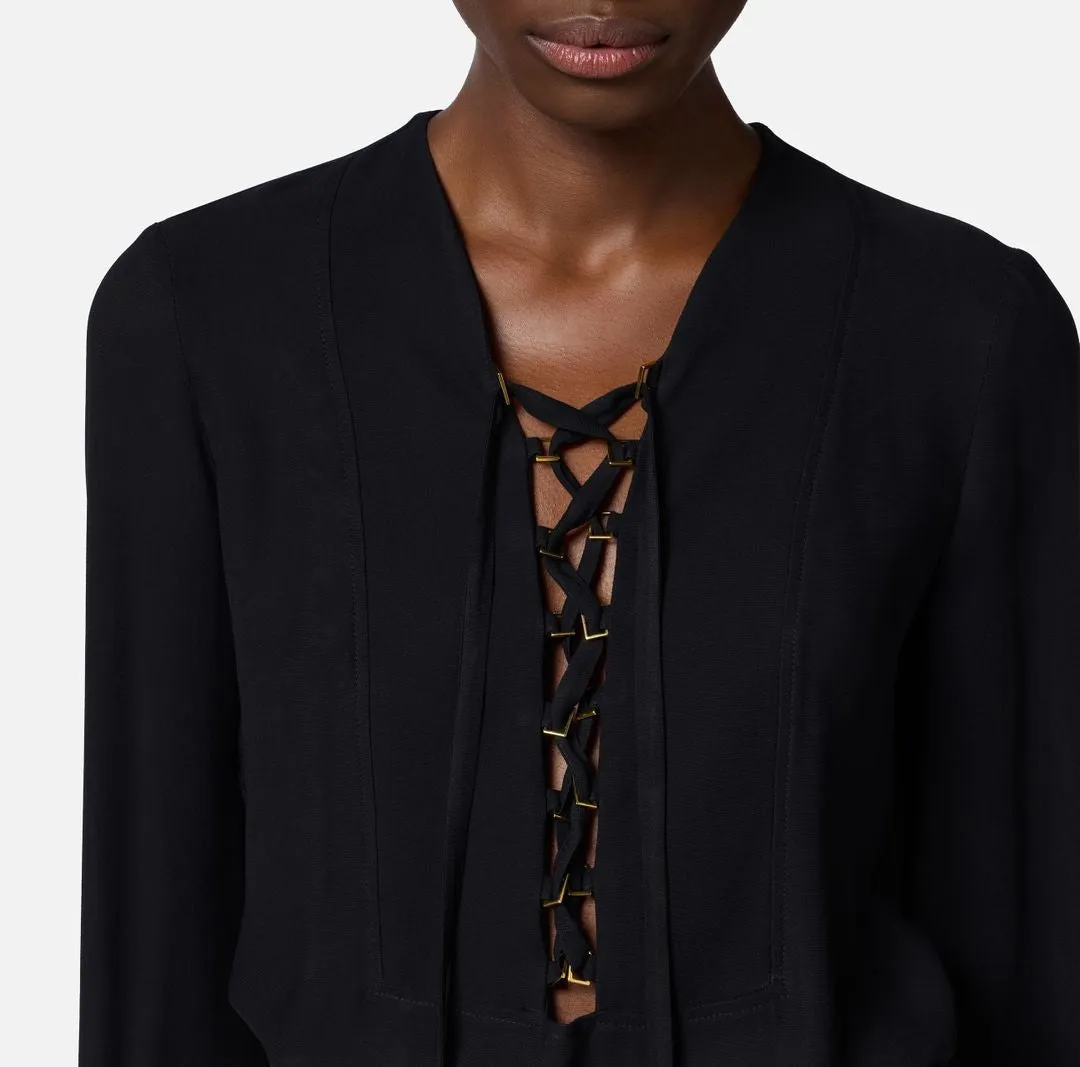 LACE UP GEORGETTE BLOUSE sold by Lord & Taylor product image thumbnail 4