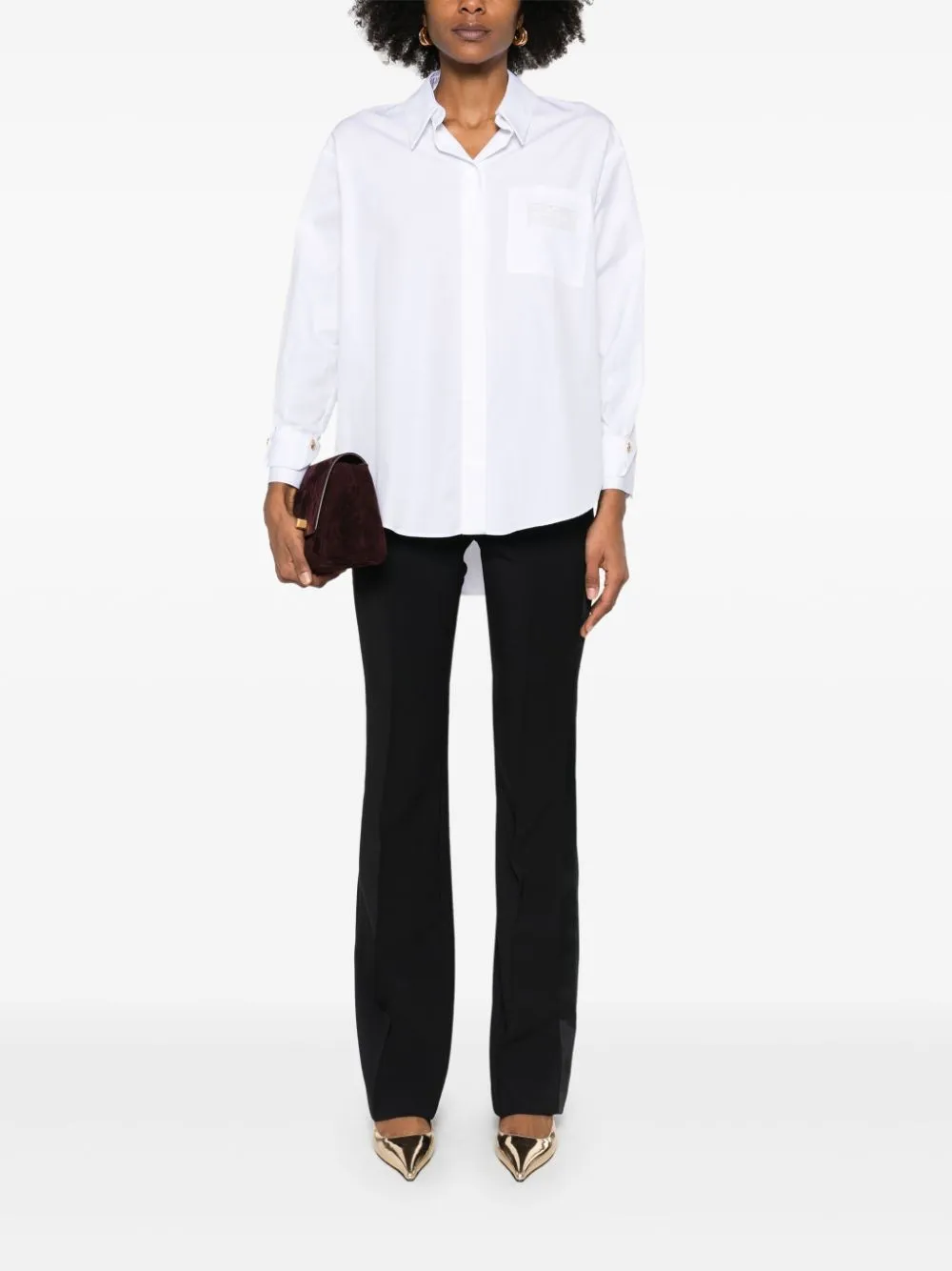 LOGO EMBROIDERED POPLIN SHIRT sold by Lord & Taylor product image thumbnail 2