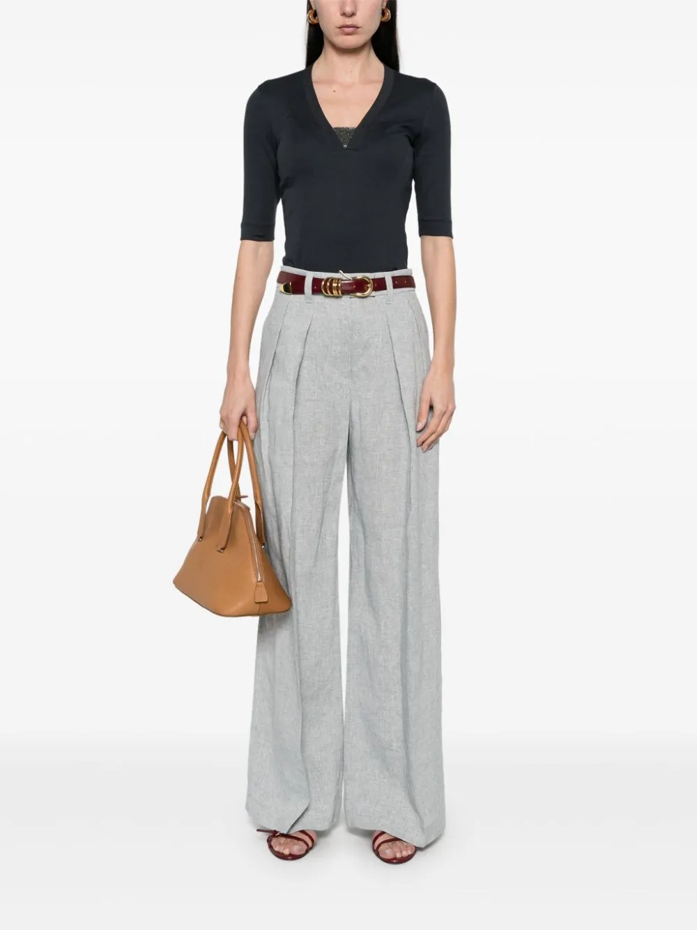 COTTON V-NECKED TOP sold by Lord & Taylor product image thumbnail 5