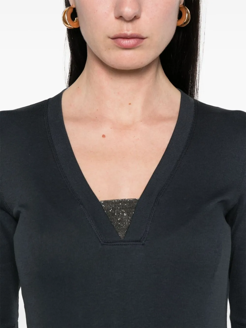 COTTON V-NECKED TOP sold by Lord & Taylor product image thumbnail 2