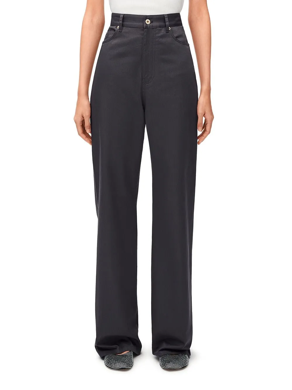 HIGH-WAISTED COTTON TROUSERS sold by Lord & Taylor product image thumbnail 2
