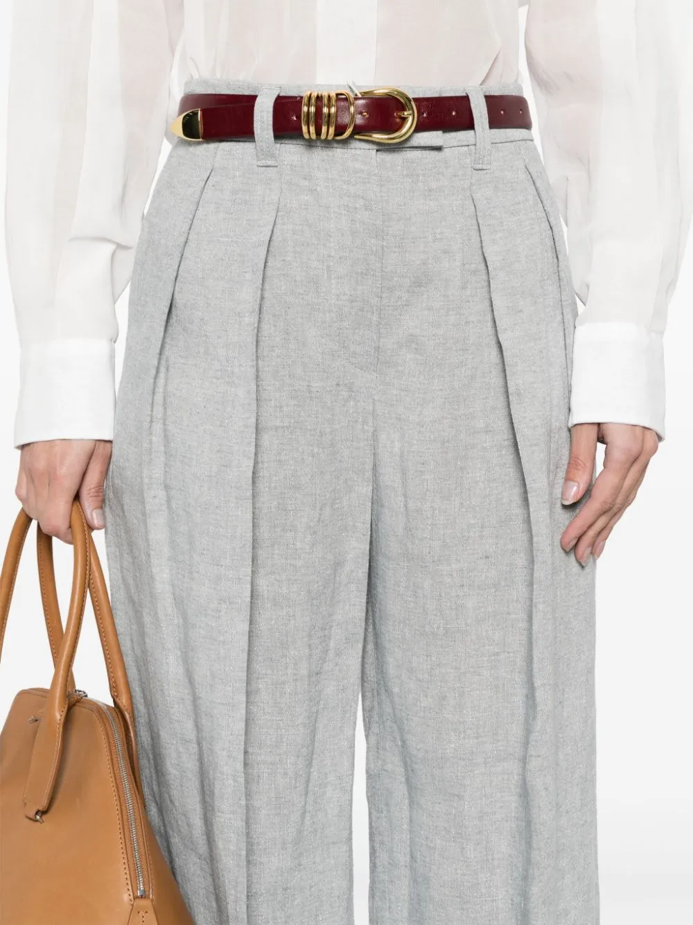 SARTORIAL WIDE TROUSERS IN SPARKLING LINEN CANVAS sold by Lord & Taylor product image thumbnail 3