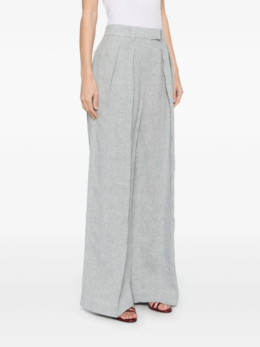 SARTORIAL WIDE TROUSERS IN SPARKLING LINEN CANVAS sold by Lord & Taylor product image thumbnail 2