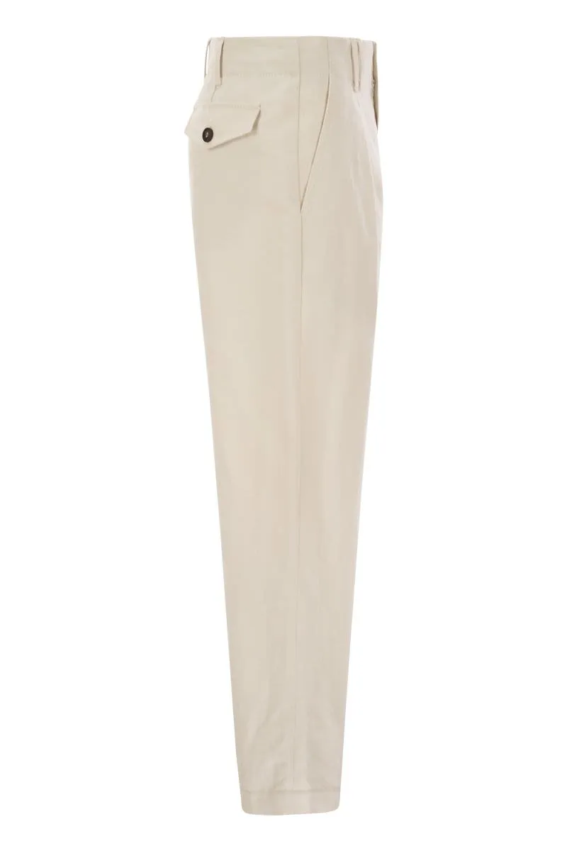 PLEATED CHINO TROUSERS IN COTTON CANVAS AND LINEN sold by Lord & Taylor product image thumbnail 3