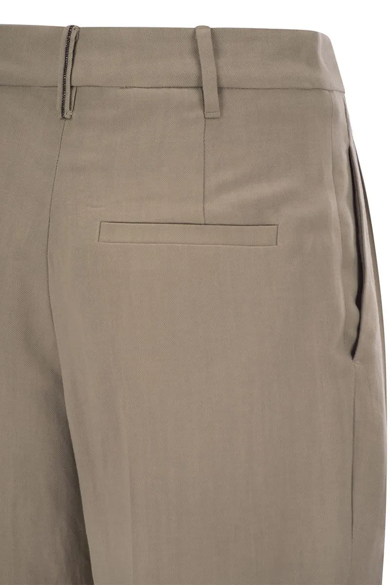 SLOUCHY TROUSERS IN VISCOSE AND LINEN FLUID TWILL WITH MONILINE sold by Lord & Taylor product image thumbnail 4