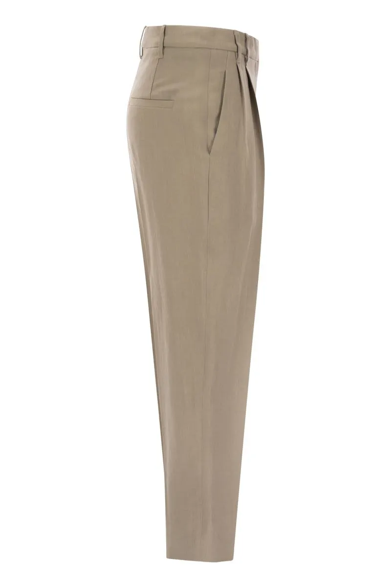 SLOUCHY TROUSERS IN VISCOSE AND LINEN FLUID TWILL WITH MONILINE sold by Lord & Taylor product image thumbnail 3