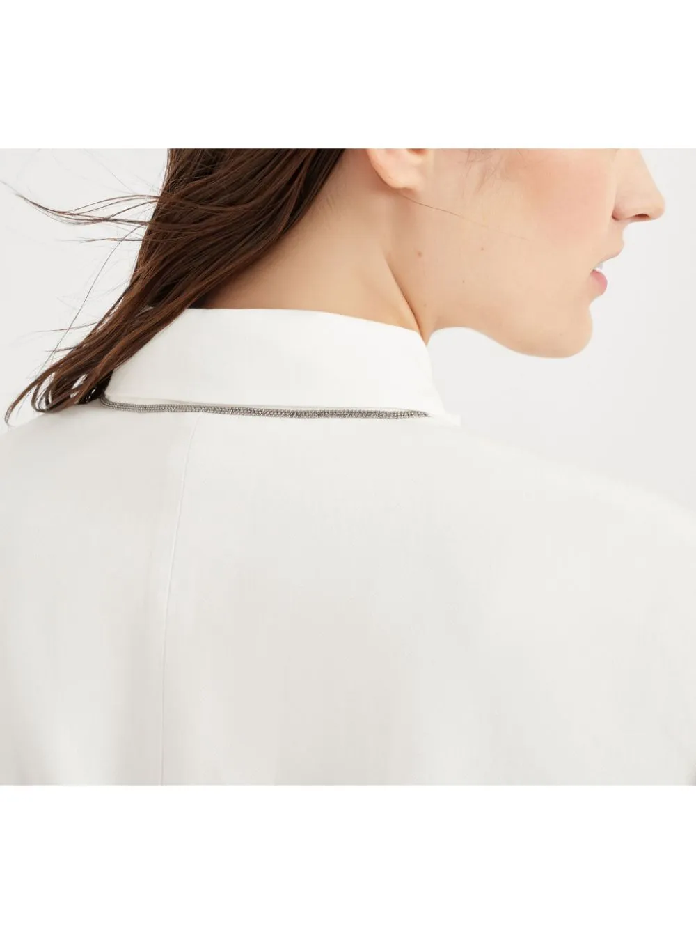 FLUID VISCOSE AND LINEN TWILL JACKET WITH BELT AND NECKLACE sold by Lord & Taylor product image thumbnail 3