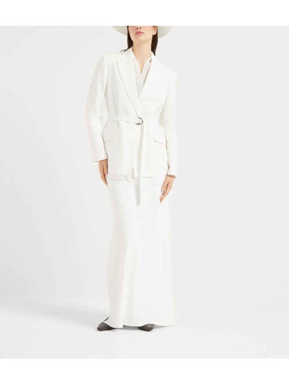 FLUID VISCOSE AND LINEN TWILL JACKET WITH BELT AND NECKLACE sold by Lord & Taylor product image thumbnail 4