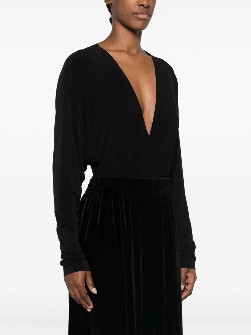V-NECKED BODYSUIT sold by Lord & Taylor product image thumbnail 4