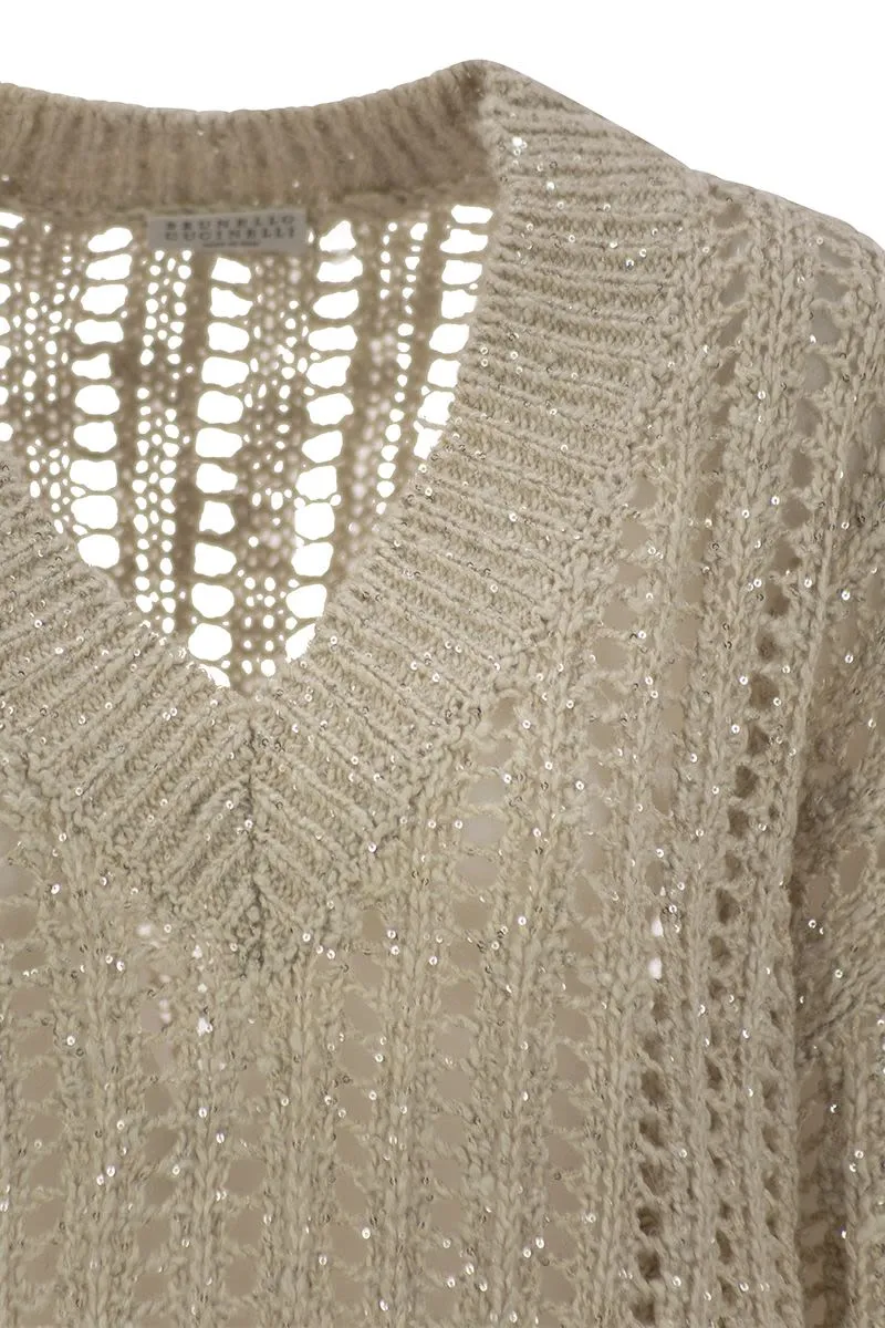 SILK AND LINEN V-NECK SWEATER sold by Lord & Taylor product image thumbnail 4