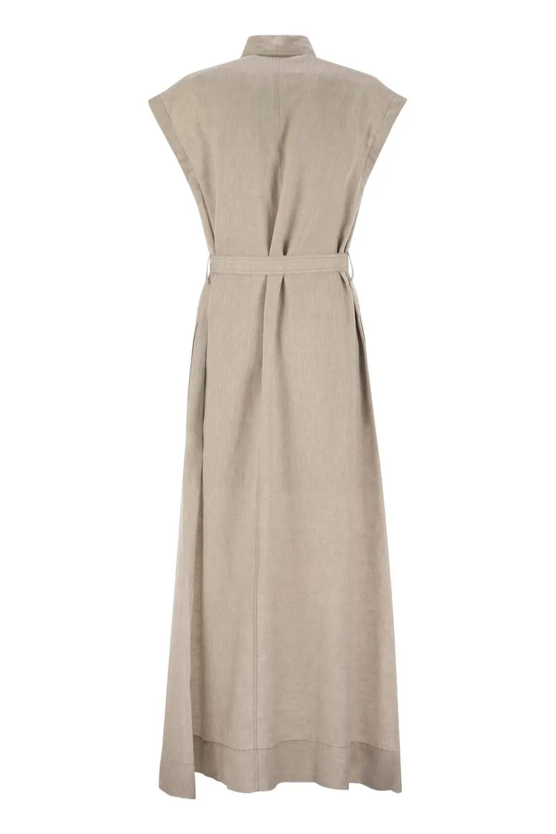DRESS IN LINEN WITH SHINY COLLAR sold by Lord & Taylor product image thumbnail 2