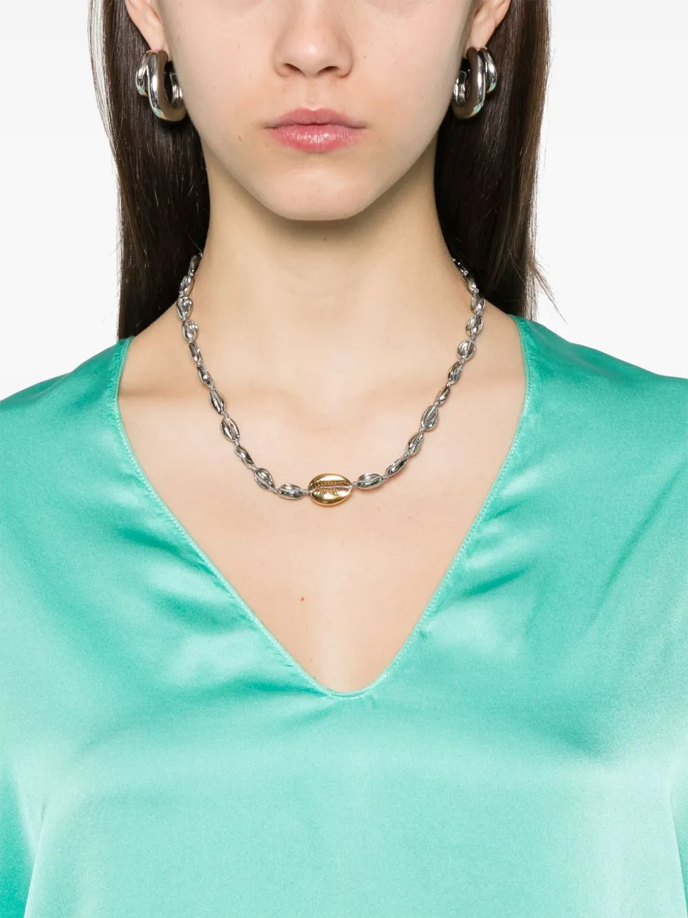 SILK V-NECKED BLOUSE sold by Lord & Taylor product image thumbnail 3