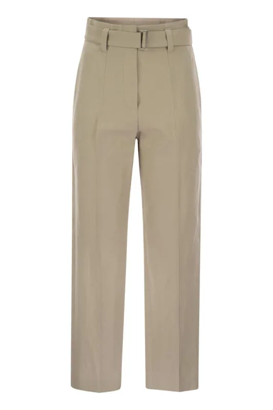 COTTON LINEN CANVAS CORSET CIGARETTE TROUSERS WITH JEWELLERY sold by Lord & Taylor