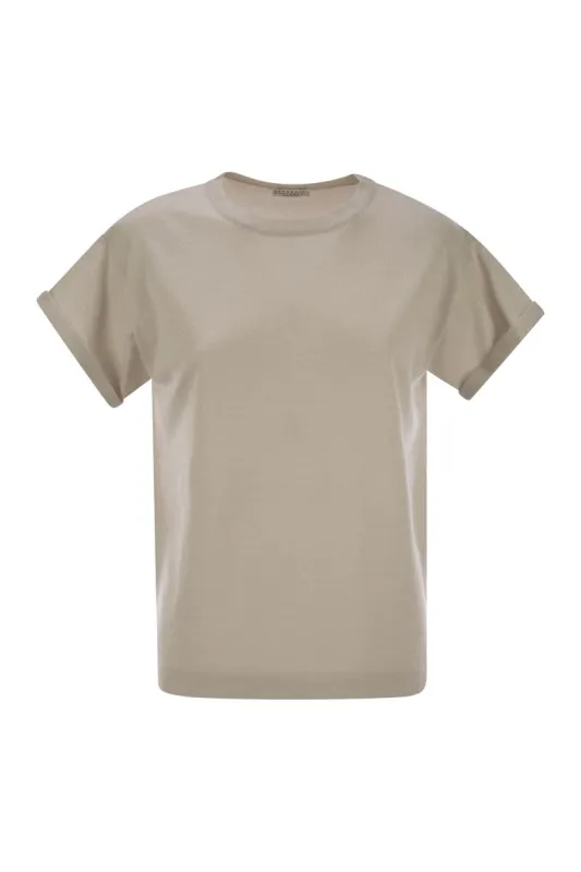 SPARKLING LIGHTWEIGHT CASHMERE AND SILK SWEATER made by Brunello Cucinelli