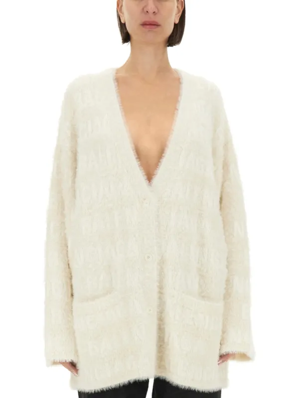 LOGO JACQUARD FAUX FUR CARDIGAN sold by Lord & Taylor