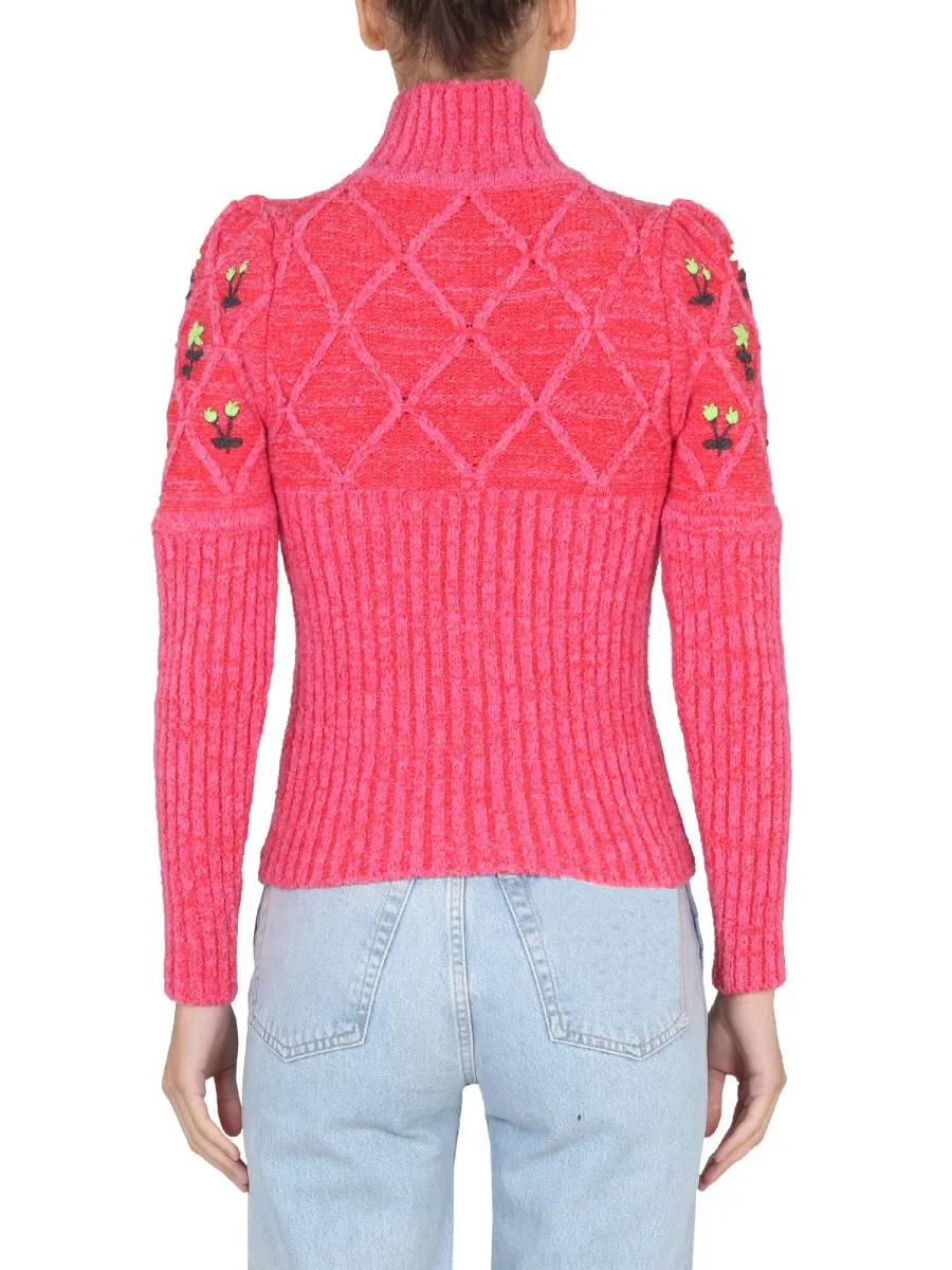 JERSEY WITH FLORAL EMBROIDERY sold by Lord & Taylor product image thumbnail 3