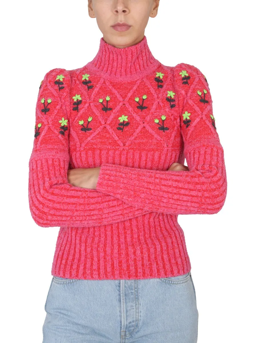 JERSEY WITH FLORAL EMBROIDERY sold by Lord & Taylor product image thumbnail 4