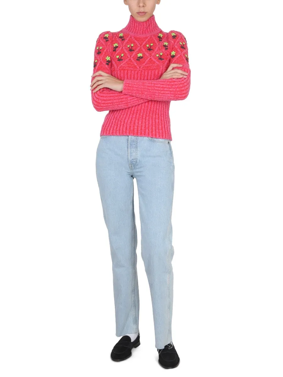 JERSEY WITH FLORAL EMBROIDERY sold by Lord & Taylor product image thumbnail 2