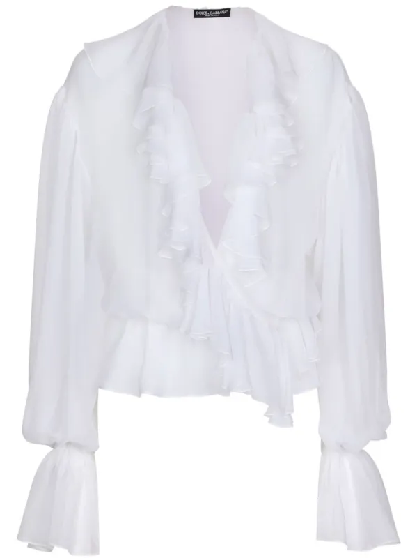 CHIFFON BLOUSE WITH RUFFLES sold by Lord & Taylor