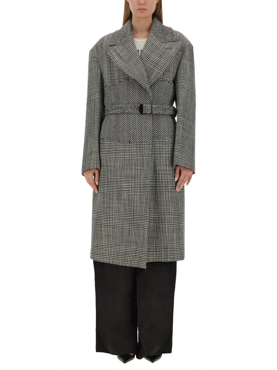 WOOL PATCHWORK COAT sold by Lord & Taylor