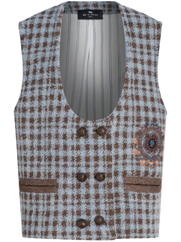 HOUNDSTOOTH OVER VEST sold by Lord & Taylor